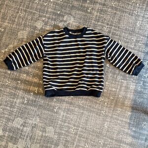 H&M Navy and White Striped Kids Sweatshirt 4T